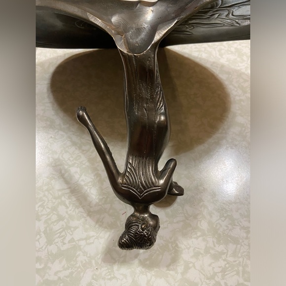 MAKE AN OFFER 🍒 Vintage Art Nouveau Bronze Lady Fruit Dish - Picture 7 of 8